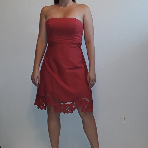 Betsey Johnson Aline Tube Dress with Floral Trim - Picture 1 of 8